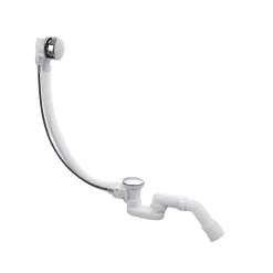 Vidage baignoire avec trop-plein - Bonde blanche - Flexible universel^Otitec Best