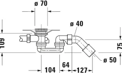 Vidage baignoire D-Code Chromé 35x8x40 cm-Duravit Outlet