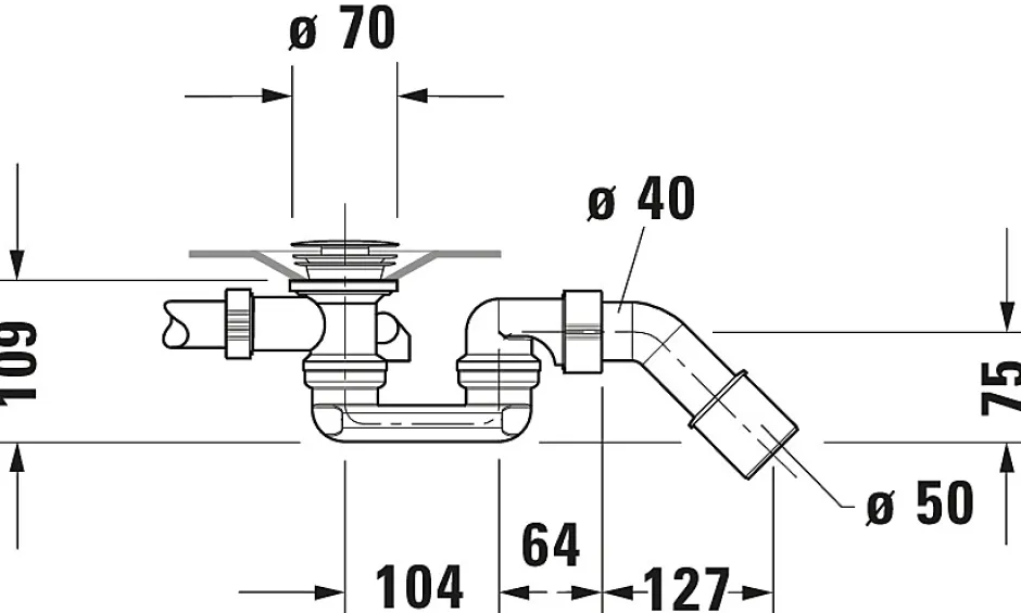 Vidage baignoire D-Code Chromé 35x8x40 cm-Duravit Outlet