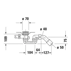 Vidage baignoire D-Code Chromé 35x8x40 cm-Duravit Outlet
