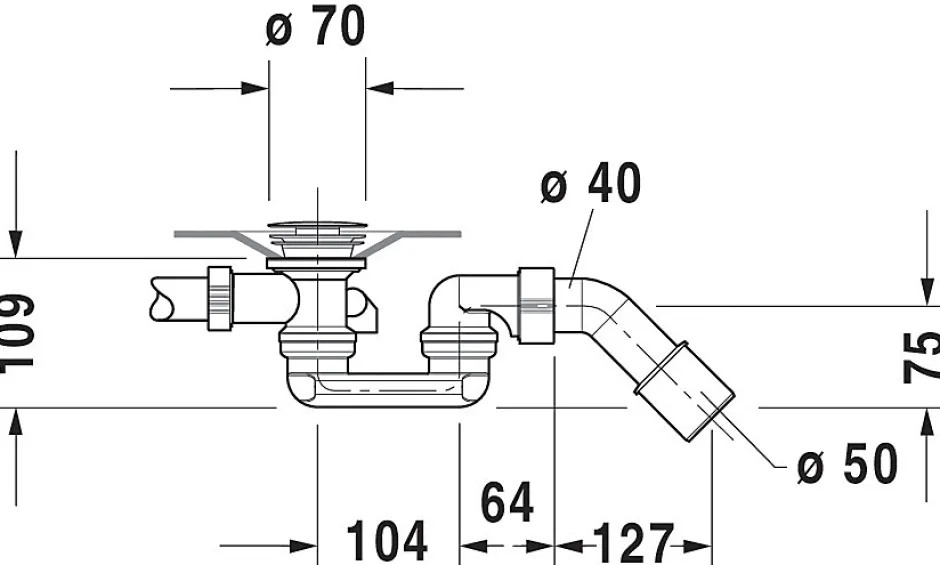 Vidage baignoire 40x8x40 cm latéral-Duravit Clearance