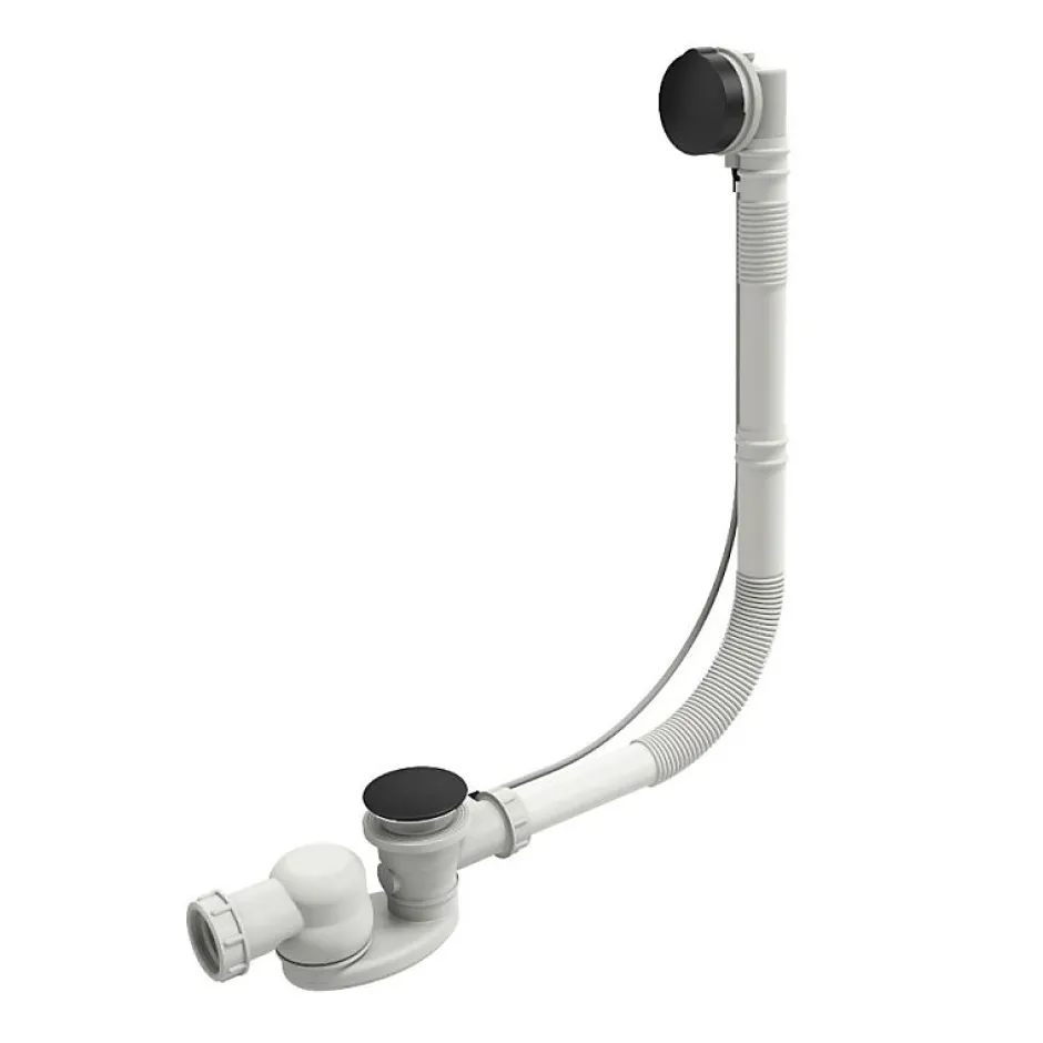 Vidage baignoire extra plat câble long (1m) noir mat^Jacob Delafon New