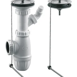 Vidage complet pour éviers grès - - Plastique blanc - Diamètre 60 mm-Valentin Best