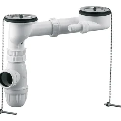 Vidage complet pour éviers grès 2 bacs-Valentin Discount