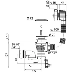 Vidage de baignoire à câble doré^Wirquin Outlet