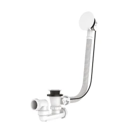 Vidage de baignoire automatique à câble sortie orientable à 360° finition blanche-Valentin Outlet