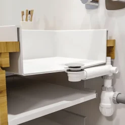 Vidage de lavabo universel avec tubulure extra-plate, siphon déporté, prises-Valentin Online