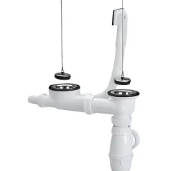 Vidage D'Evier Plastique Trop Plein 2 Cuves Inox^Generique Sale