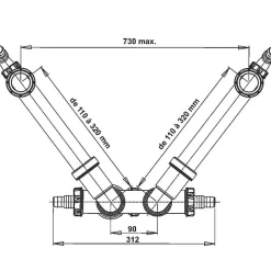 Vidage d'évier universel - 2 bacs -^Valentin Clearance