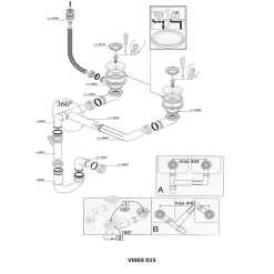 Vidage manuel 2 bacs CUIPD129 - Siphon gain de place^Cuisissimo Hot