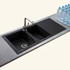 Vidage manuel CUIPD341 pour évier TUNIA 2 bacs - Siphon gain de place-Kümbad Discount