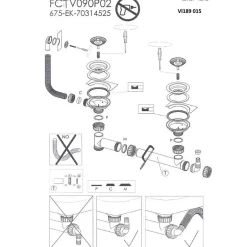 Vidage manuel CUIPD341 pour évier TUNIA 2 bacs - Siphon gain de place-Kümbad Discount
