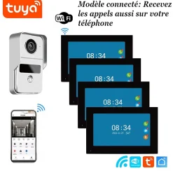 Vidéophone connecté wifi avec 4 écrans pour maison à plusieurs niveaux^Automatisme Passion Sale