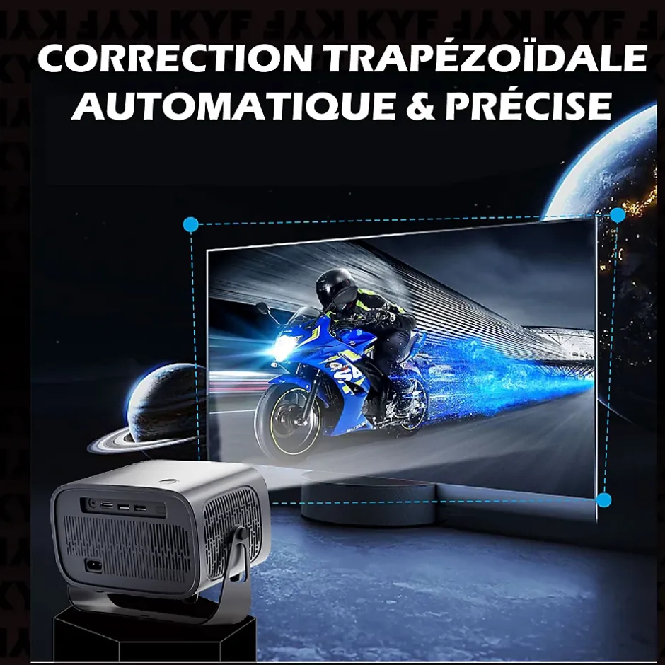 Vidéoprojecteur Android 13.0 FULL HD Design rétro pliable + Mini mur d'enceinte 20W bluetooth modulable 4-EN-1-Kyf Outlet