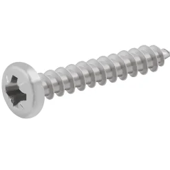 Vis à bois cylindrique en acier inoxydable A4 pozidriv 4x25 mm - 20 pièces-Diall