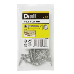 Vis à bois en acier inoxydable A2 pozidriv 3.5x25 mm - 20 pièces-Diall Clearance