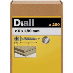 Vis à bois en acier inoxydable A2 pozidriv 6x80 mm - 200 pièces-Diall Online