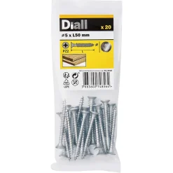 Vis à bois en acier inoxydable A2 pozidriv 5x50 mm - 20 pièces-Diall Hot