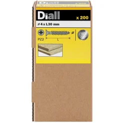 Vis à bois en acier inoxydable A2 pozidriv 4x30 mm - 200 pièces^Diall Clearance