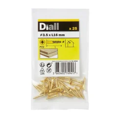 Vis à bois en laiton pozidriv 3.5x16 mm - 25 pièces-Diall Outlet