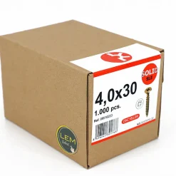 Vis à bois et agglo 4 x 30 mm tête fraisée POZIDRIV (boîte de 1000)-Lem Select Online