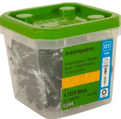 Vis à bois pour meubles corps de meubles et aménagement intérieur 4,2 x 28 mm noir 250 pcs^Essve Clearance