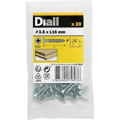 Vis à bois pozidriv tête fraisée 3.5x16 mm - 20 pièces-Diall Clearance