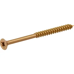 Vis à bois pozidriv tête fraisée zinguée jaune 6x80 mm - 100 pièces-Diall Outlet