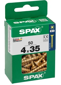 Vis à bois torx pz jaune 4x35 mm - 50 pièces^Spax New