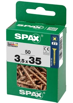Vis à bois torx pz jaune 3,5x35 mm - 50 pièces-Spax Best