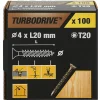 Vis à bois Premium torx zinguée jaune 4x20 mm - 100 pièces-TurboDrive Hot