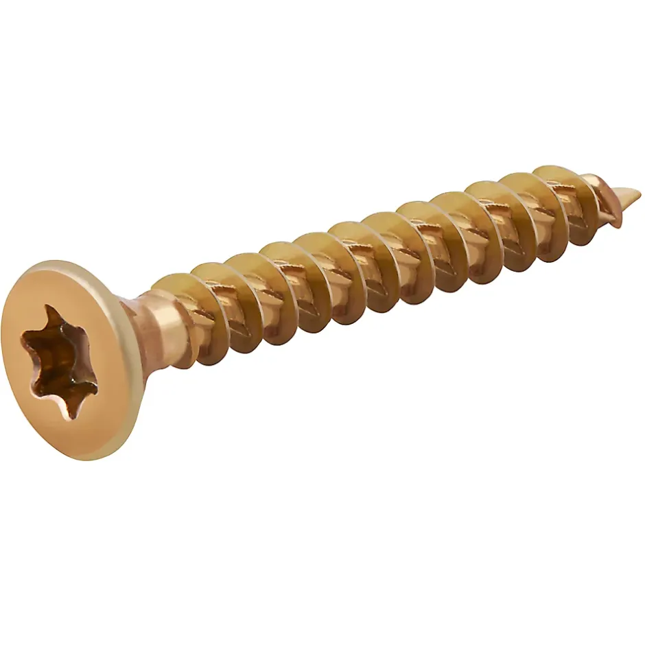 Vis à bois Premium torx zinguée jaune 4x30 mm - 100 pièces^TurboDrive Online
