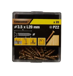 Vis à bois Premium pozidriv zinguée jaune 3.5x20 mm - 20 pièces^TurboDrive Discount