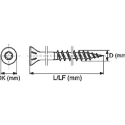 Vis agglo - - Tête fraisée - TX - Inox A2 - Filetage partiel - 4 x 20/20 mm - Boîte de 200-Acton Clearance