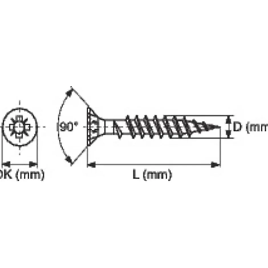 Vis agglo - - Tête fraisée - PZ - Inox A2 - 6 x 40 mm - Boîte de 100-Acton Best