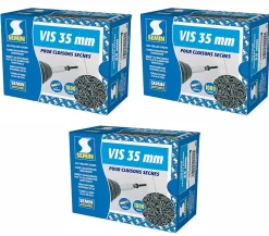 Vis Auto Perceuse 35 mm - Fixation des Plaques de Plâtre sur l'Ossature - Intérieur - Boîte de 1000 Pièces (Lot de 3000)-Semin Best