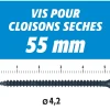 Vis Auto Perceuse 55 mm - Fixation des Plaques de Plâtre sur l'Ossature - Intérieur - Boîte de 500 Pièces (Lot de 1500)^Semin New