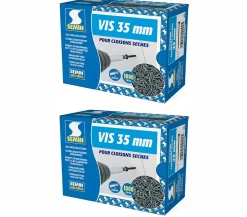 Vis Auto Perceuse 35 mm - Fixation des Plaques de Plâtre sur l'Ossature - Intérieur - Boîte de 1000 Pièces (Lot de 2000)-Semin