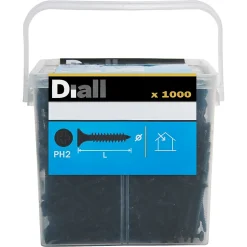 Vis autoperceuses pour plaque de plâtre, noir mat, 3,5x45 mm - 1000 pièces^Diall Clearance