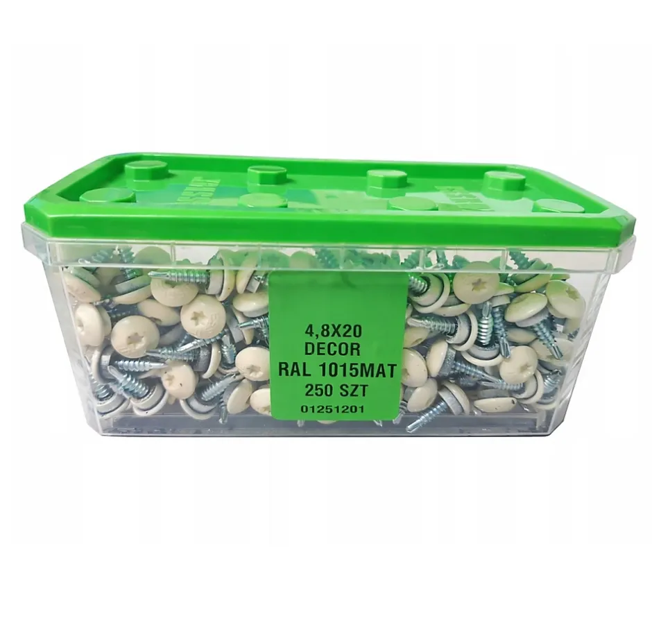 Vis autoperceuses toiture EPDM pour bois TX25 RAL 1015 Ivoire clair 4,8 x 20 mm 250 pièces^Essve New