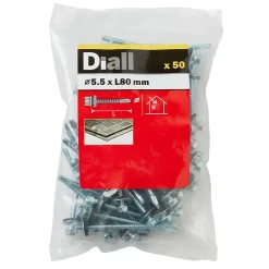 Vis de bardage zinguée 5,5x80 mm - 50 pièces^Diall Outlet