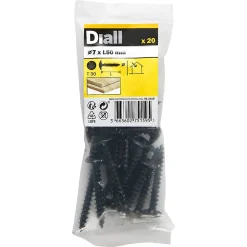 Vis de charnière zinguée noire 7x50 mm - 20 pièces^Diall Clearance