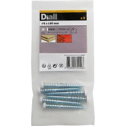 Vis de châssis PVC zinguée avec tête peinte en blanc, 6x60 mm - 6 pièces^Diall New