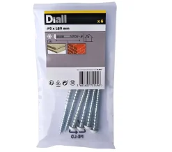 Vis de châssis PVC zinguée avec tête peinte en blanc, 6x80 mm - 6 pièces^Diall