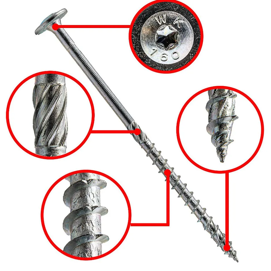 Vis de construction bois à tête large Torx zinguées blanches 5 x 40 mm 400 pcs^Klimas Discount