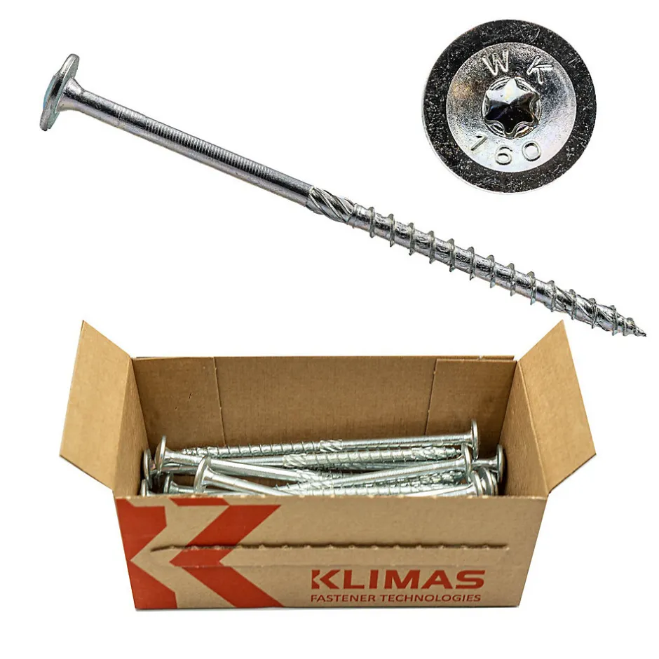 Vis de construction bois à tête large Torx zinguées blanches 5 x 40 mm 400 pcs^Klimas Discount