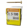 Vis de construction en bois à tête disque, zinguée jaune, 5 x 100 mm 100 pcs^Domax New