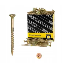 Vis de construction en bois à tête fraisée, zinguée jaune, 5 x 100 mm 100 pcs^Domax Hot