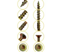 Vis de construction en bois à tête fraisée, zinguée jaune, 4,5 x 70 mm, 200 pcs^Domax Online