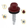 Vis de toiture WFD pour tôle trapézoïdale sur bois RAL 3005 Rouge vin 4,8x25 mm 250 pièces-Klimas Discount